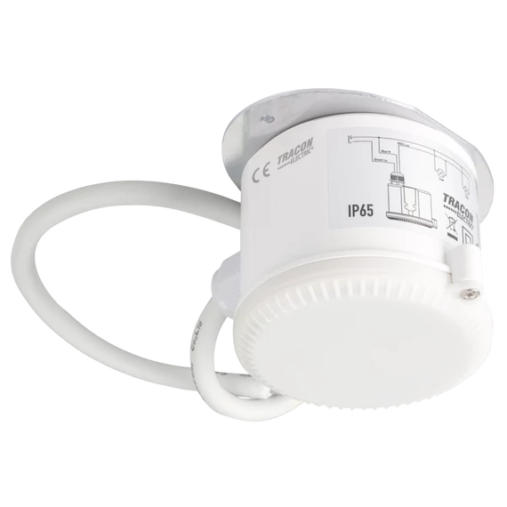 TRACON Mozgásérzékelő, mennyezeti, radaros, nagy magasságba, 230V, 50Hz, 5,8GHz, 360°, 4-15m, 5s-30min, 3-2000lux, IP65 (TMB-759)