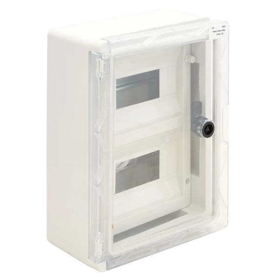 TRACON Műanyag elosztószekrény maszkos átlátszó ajtóval, 2x9mod, HxWxD = 330x250x130mm, IP65, IK10, 1000V AC/DC (TME332513MT)
