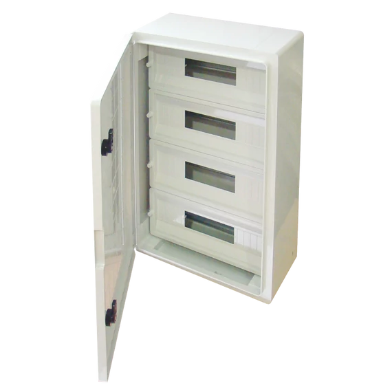TRACON Műanyag elosztószekrény maszkos, 4x17 mod, HxWxD = 600x400x200mm, IP65, IK10, 1000V AC/DC (TME604020M)