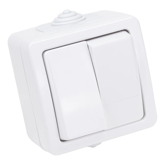 TRACON Falon kívüli 2-áramkörös kapcsoló, 10AX/250VAC, IP54, (2x101) (TR-PH05-2)