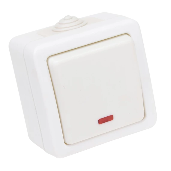 TRACON Falon kívüli 1-áramkörös kapcsoló, jelzőfénnyel, 10AX/250VAC, IP54, (101) (TR-PH05L)