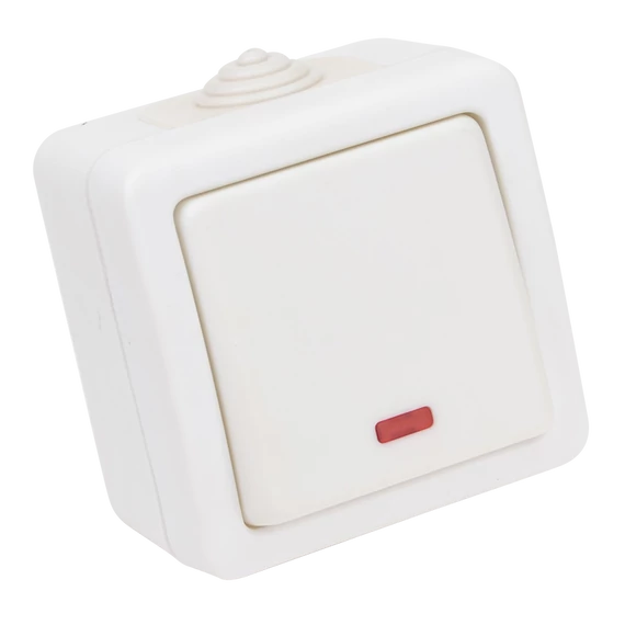TRACON Falon kívüli váltókapcsoló, jelzőfénnyel, 10AX/250VAC, IP54,(106) (TR-PH06L)