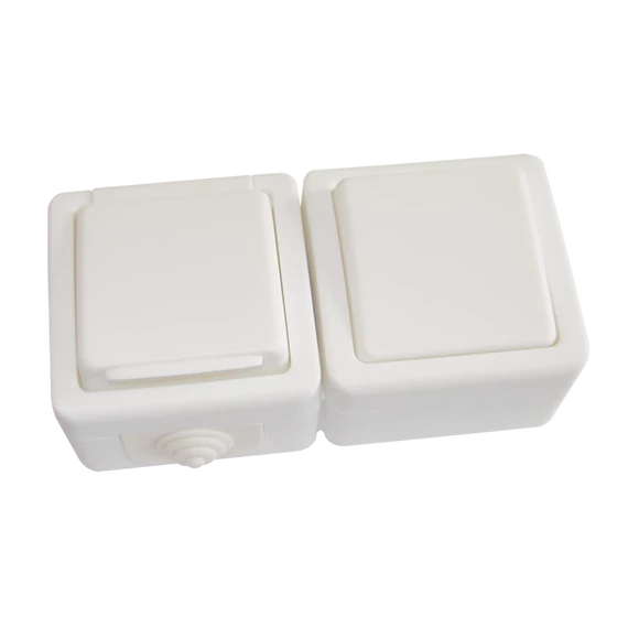 TRACON Falon kívüli kétpólusú kapcsoló+csatlakozóaljzat, 16A/250VAC, IP54, (102) (TR-PH11)