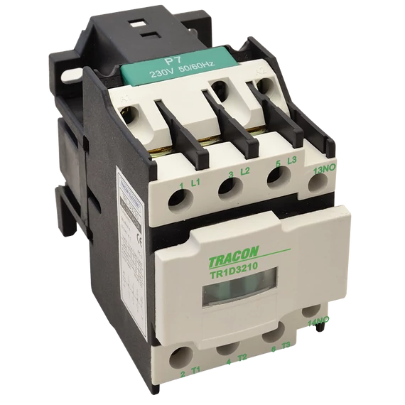TRACON Kontaktor, 400V, 50Hz, 12A, 5,5kW, 24V DC, 3xNO+1xNC (TR1D1201B4)