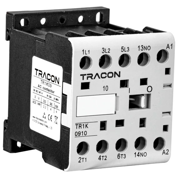 TRACON Segédkontaktor, 660V, 50Hz, 12A, 5,5kW, 400V AC, 3xNO+1xNO (TR1K1210V7)