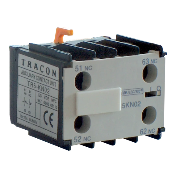 TRACON Homlokoldali segédérintkező TR1K segédkontaktorokhoz, 230V, 50Hz, 2A, 4xNO (TR5KN40)