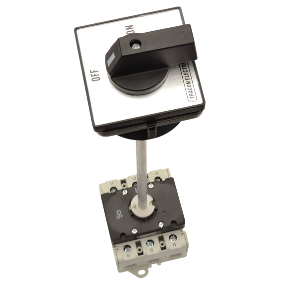 TRACON Szakaszoló kapcsoló ajtókupplunggal, 400V, 50Hz, 20A, 4P, 5,5kW, 64x64mm (TS-20/4K)