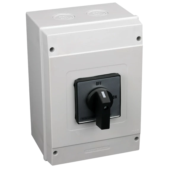 TRACON Tokozott szakaszoló kapcsoló, 400V, 50Hz, 80A, 3P, 22kW, 64x64mm, IP65 (TS-80/3T65)