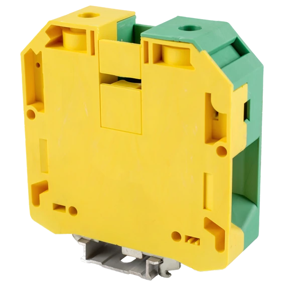 TRACON Védővezető ipari sorozatkapocs, csavaros, sínre, zöld/sárga, 1000V 230A 25-95 mm2 (TSKA95JD)