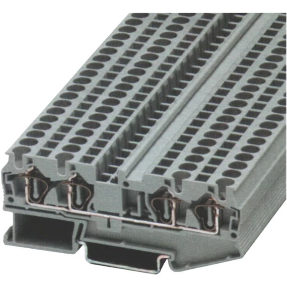 TRACON Négykapcsos ipari sorozatkapocs, rugós, sínre, kék, 0,2-4mm2, 800VAC, 40A (TSKB4/4K)