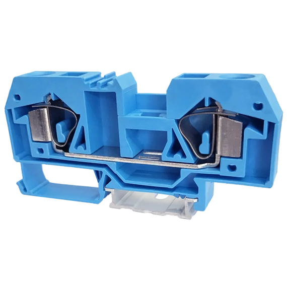 TRACON Nullavezető ipari sorozatkapocs, rugós, sínre, kék, 800V 76A 0.2-16 mm2 2P (TSKC16-K)