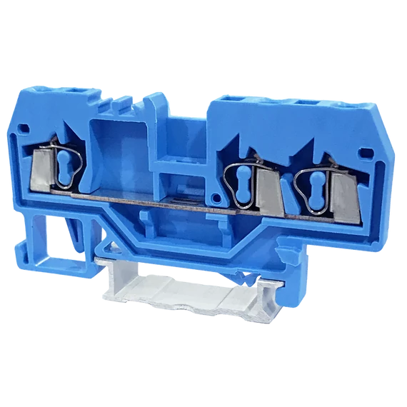 TRACON Nullavezető ipari sorozatkapocs, rugós, sínre, kék, 800V 24A 0.08-2.5 mm2 3P (TSKC2,5/3-K)