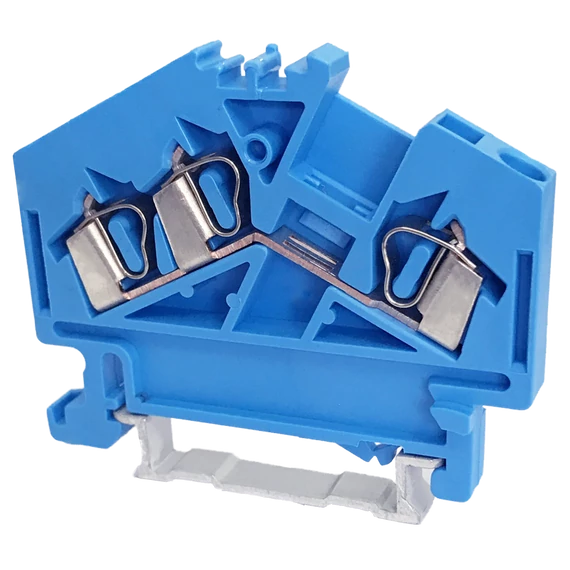 TRACON Nullavezető ipari sorozatkapocs, rugós, sínre, kék, 800V 24A 0.08-2.5 mm2 3P (TSKC2,5/3D-K)