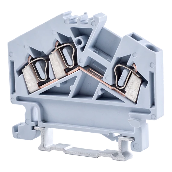 TRACON Fázisvezető ipari sorozatkapocs, rugós, sínre, szürke, 800V 24A 0.08-2.5 mm2 3P (TSKC2,5/3D)