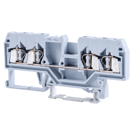 TRACON Fázisvezető ipari sorozatkapocs, rugós, sínre, szürke, 800V 20A 0.08-2.5 mm2 4P (TSKC2,5/4)