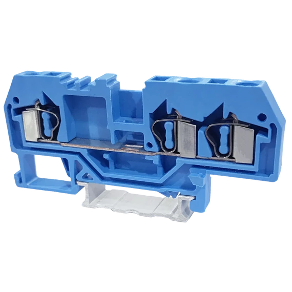 TRACON Nullavezető ipari sorozatkapocs, rugós, sínre, kék, 800V 32A 0.08-4 mm2 3P (TSKC4/3-K)