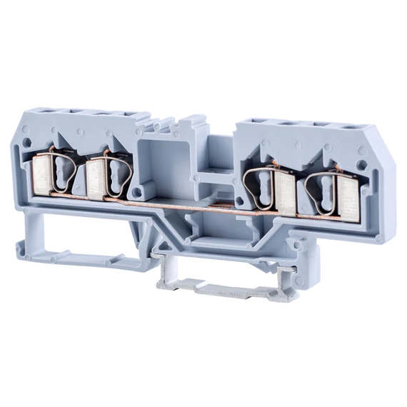 TRACON Fázisvezető ipari sorozatkapocs, rugós, sínre, szürke, 800V 26A 0.08-4 mm2 4P (TSKC4/4)