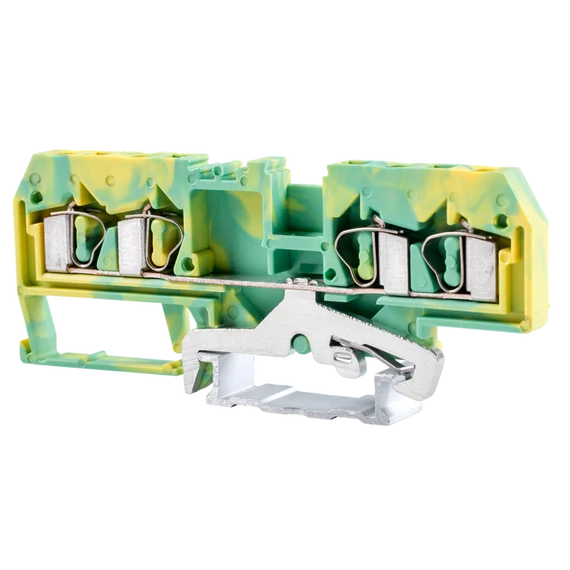 TRACON Védővezető ipari sorozatkapocs, rugós, sínre, zöld/sárga, 800V 26A 0.08-4 mm2 4P (TSKC4/4JD)