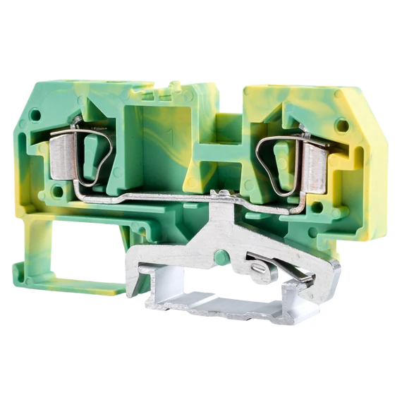 TRACON Védővezető ipari sorozatkapocs, rugós, sínre, zöld/sárga, 800V 41A 0.2-6 mm2 2P (TSKC6JD)