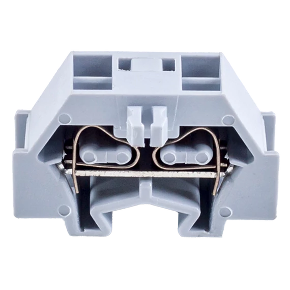 TRACON Mini rugós ipari sorozatkapocs, csavarral rögzíthető, szürke, 400V 18A 0.08-1.5 mm2 2P (TSKD1,5)