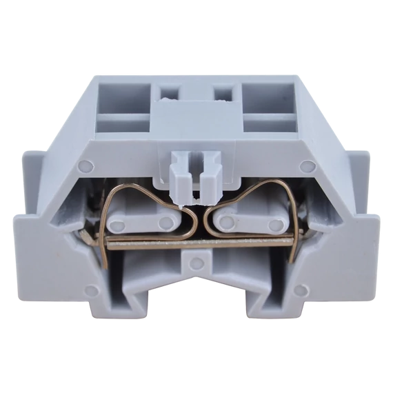 TRACON Mini rugós ipari sorozatkapocs, csavarral rögzíthető, szürke, 500V 24A 0.08-2.5 mm2 2P (TSKD2,5D)