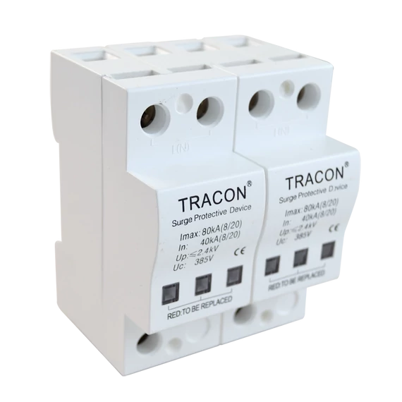 TRACON Túlfeszültségvédő készülék, 2.-es típus, 40kA, 2P (TTV-B240)