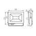 KANLUX ANTEM LED 100W-NW B LED-es reflektor, 100W, 4000K, 9500lm, 274x280x40mm, IP65, fekete (33204)