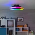 KANLUX PLAVE LED CCT+RGB Dimmelhető mennyezeti lámpa ventilátorral, max 48W, 3000/4000/6500/RGB, 1032 (WW)/2110 (NW)/1154 (CW) lm, Ø485x150mm, IP20, fekete/fehér (38034)