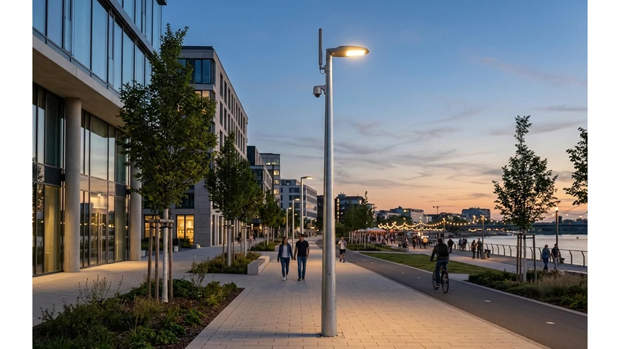 Acél lámpaoszlop 8m-es kivitel: eszköz az intelligens közvilágításért