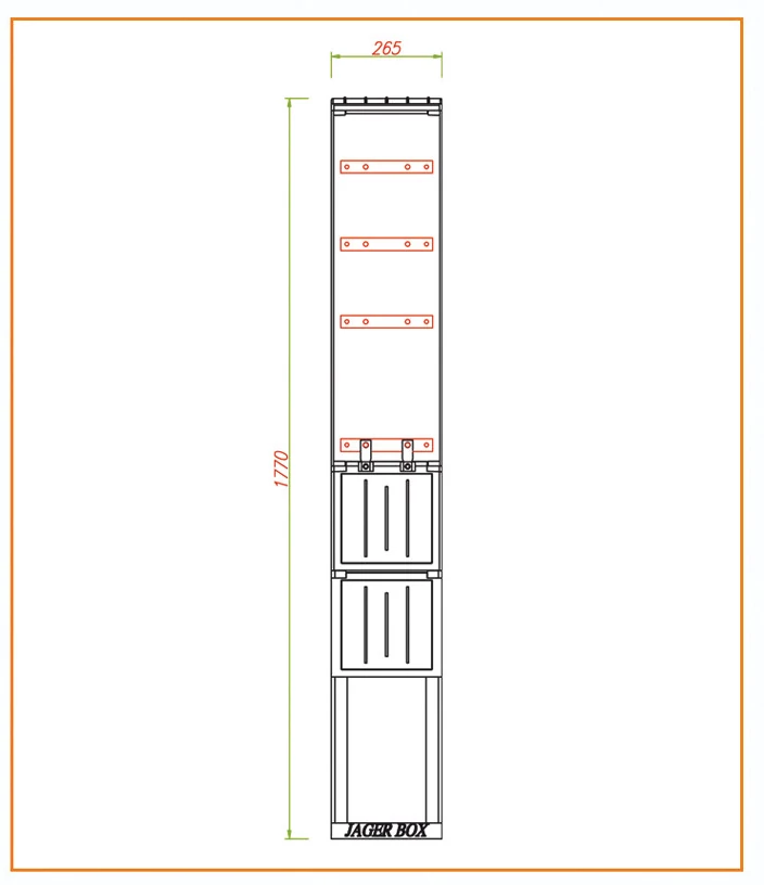 CSATÁRI PLAST PVT-K-L 26 FE Földkábel elosztó szekrény, 3xNH00+T, 260x1770/250 mm (CSP 74000003)