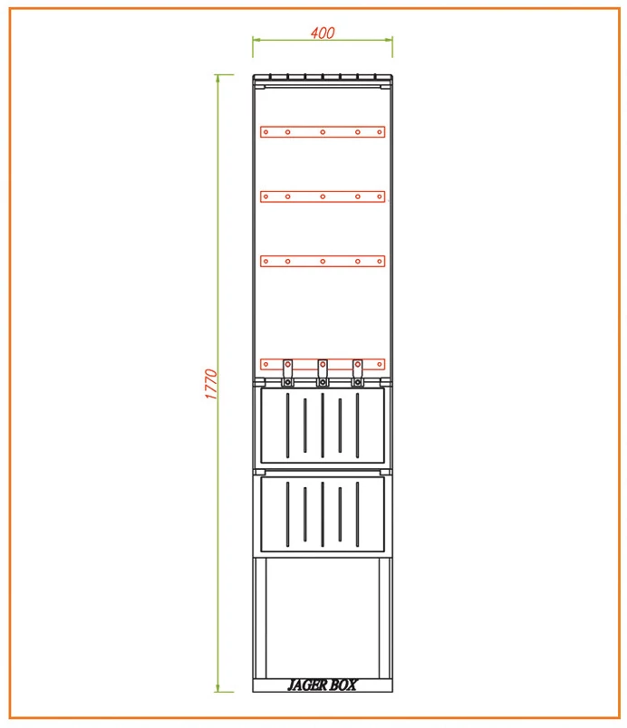 CSATÁRI PLAST PVT-K-L 40 FE Földkábel elosztó szekrény, 2xNH2+T, 400x1770/250 mm (CSP 74000018)