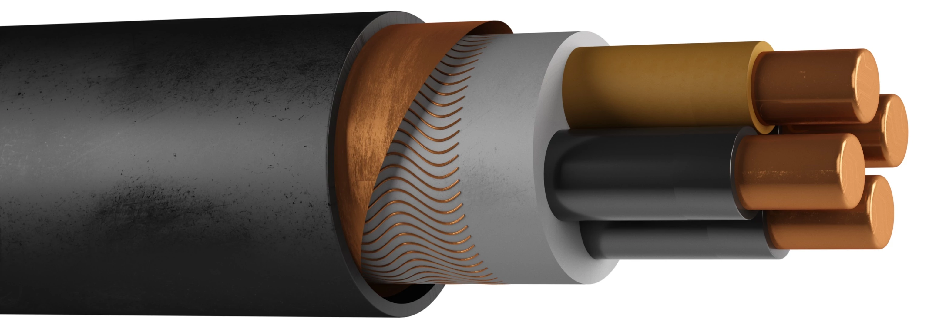 PRYSMIAN NYCWY 4x 16 mm2 RMV/16 , árnyékolt földkábel réz vezetővel, sodrott erű (0,6/1kV) (20209536)