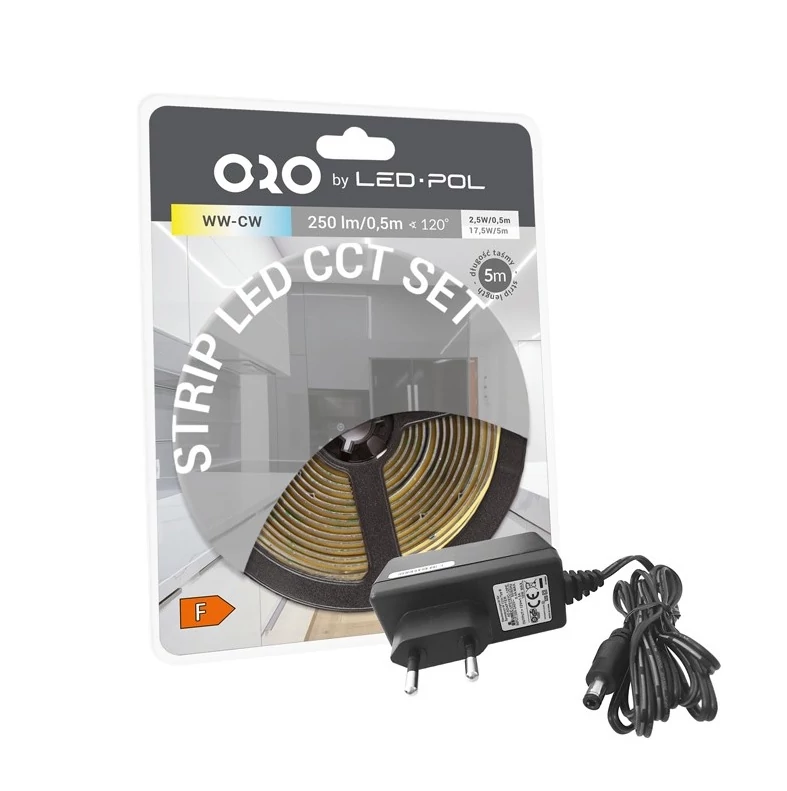 ORO-STRIP-600L-SMD-NWD-CCT-SET LED SZALAG, F, 4,5W/1m, 17,5W/5m , 450lm/1m, 3000K-6500KK (ORO09086)