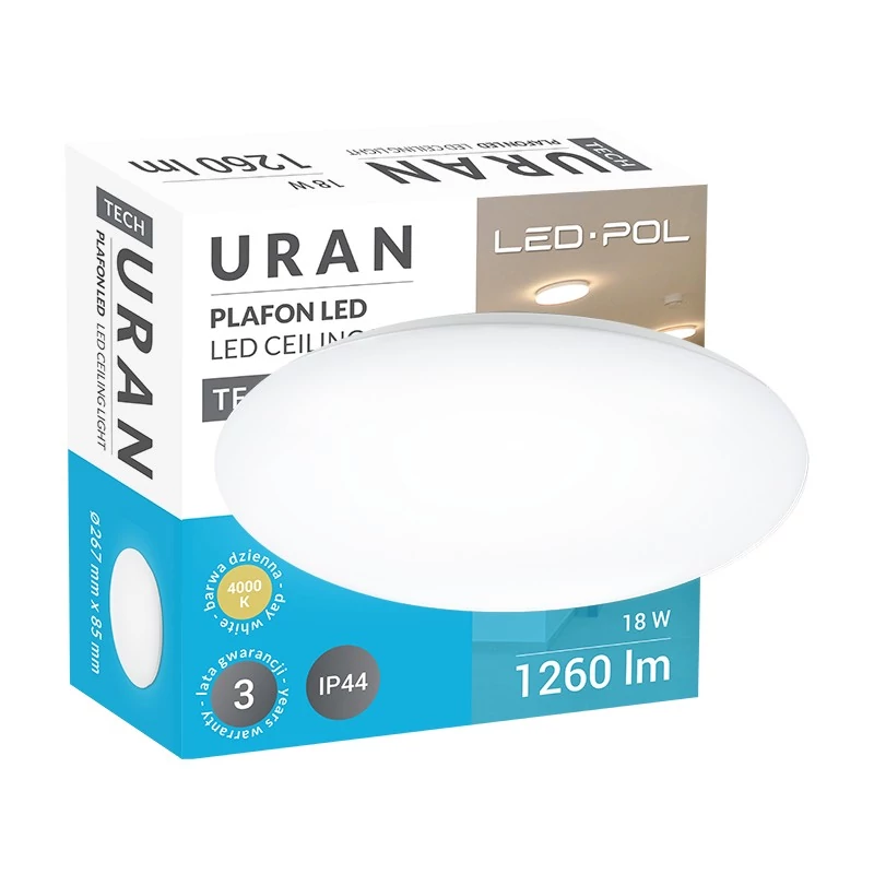 ORO-URAN-18W-DW LED DOWNLIGHT FALI ÉS MENNYEZETI LED LÁMPA, A, 1260lm, 4000K (ORO26007)