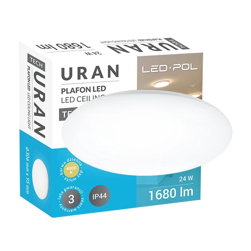 ORO-URAN-24W-DW LED DOWNLIGHT FALI ÉS MENNYEZETI LED LÁMPA, A, 1680lm, 4000K (ORO26009)