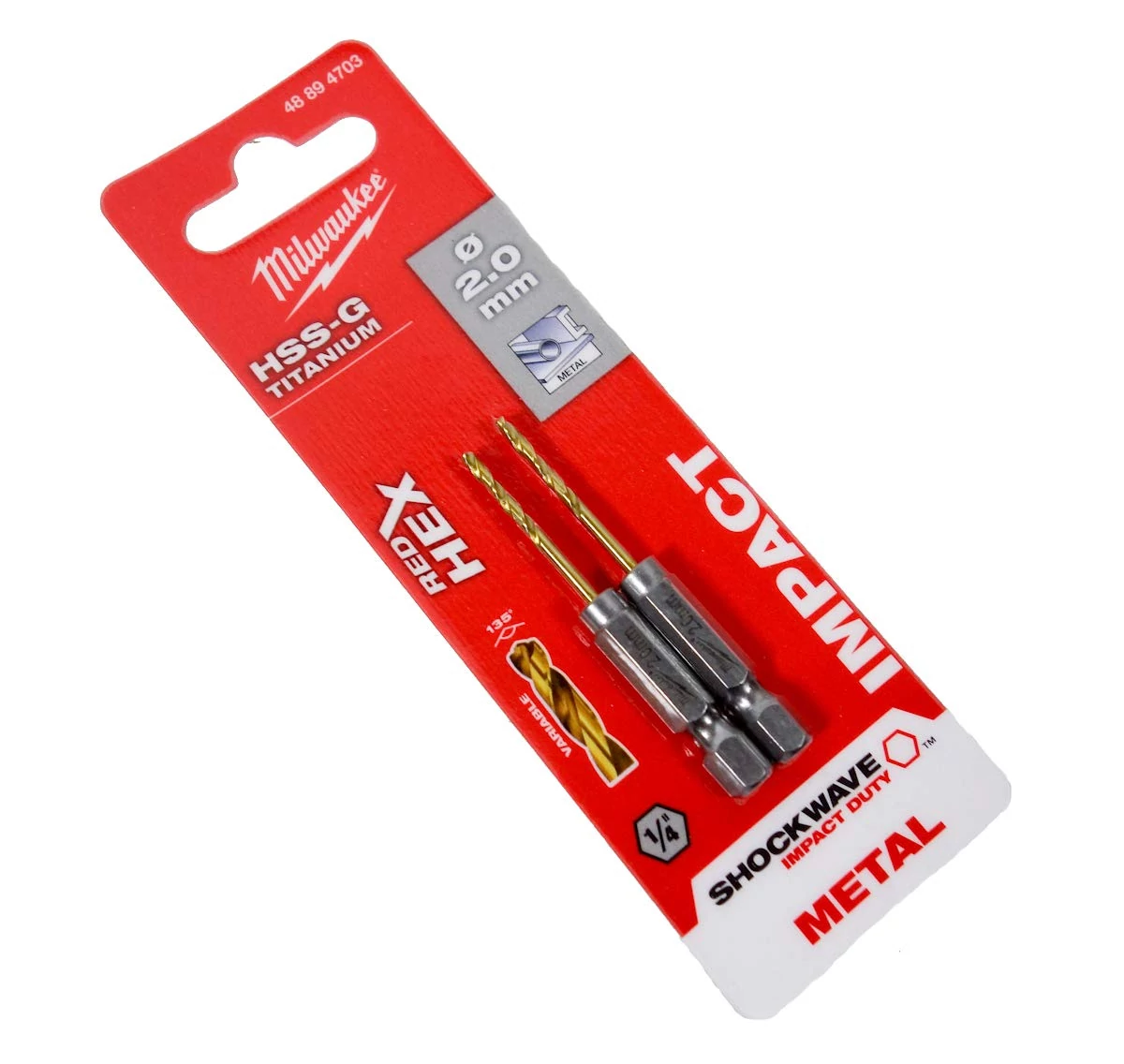 Milwaukee Fémfúró ShockWave HSS-G TiN 2 mm - 2 db (48894703)