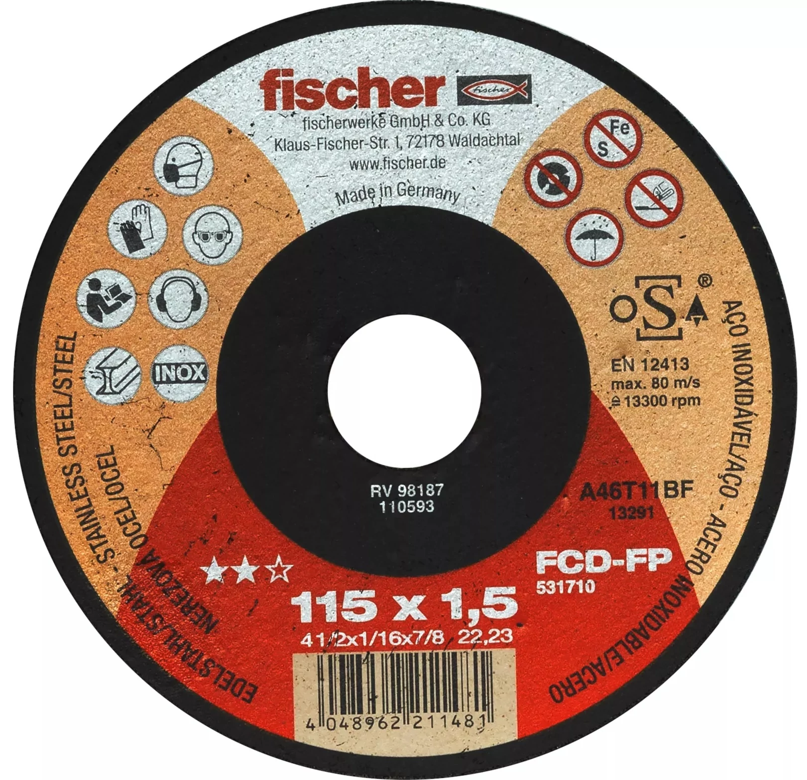 FISCHER FCD-FP 115 x 1,5 x 22,23 plus Vágókorong (531710)