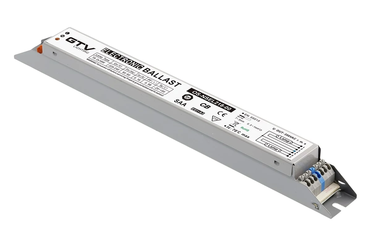 GTV Elektronikus előtét, 2×18W, T8, fémházas, IP20, 220-240V/AC, 50-60Hz (GTV-OS-NSEL218-00)