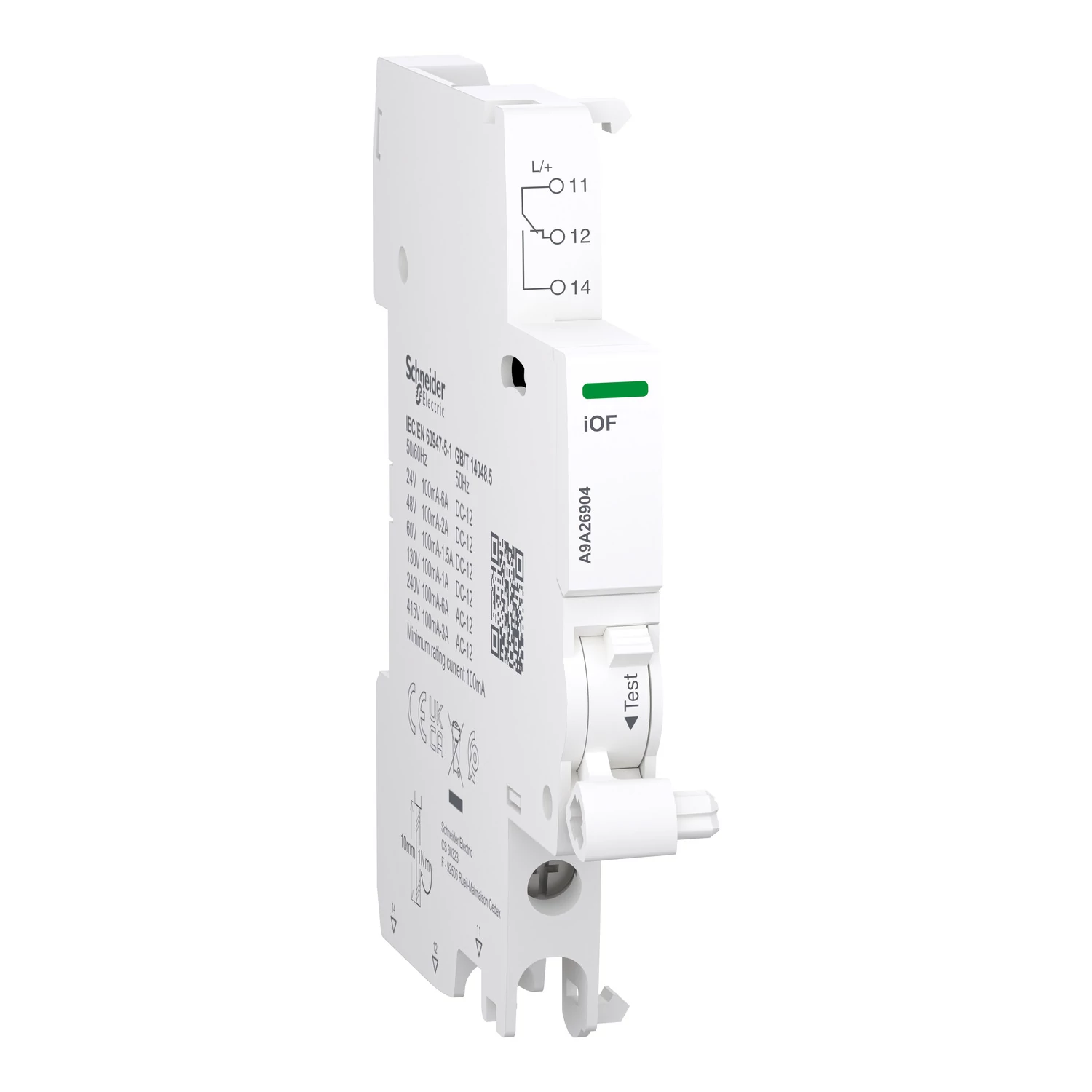 SCHNEIDER ELECTRIC ACTI9 iOF segédérintkező, 0.1-6A, 24-415VAC, 24-130VDC, alsó bekötés (A9A26904)