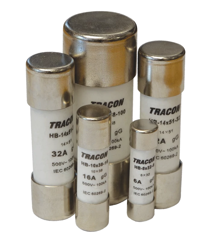 TRACON Hengeres biztosító,aM 8A,500V,100kA,8x32 (HBM-8X32-8)